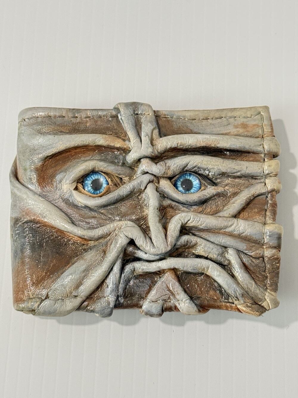 Nome Gnome King Roquat Handcrafted Leather Wallet Fantasy Monster Face Ozma Oz